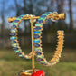 Blue rhinestone hoops